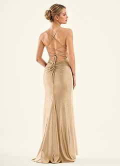 Twinkle Champagne Mermaid Prom Dress image2