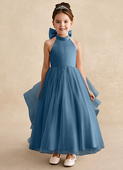 Azazie Bev Robe Demoiselle D'honneur Fillette Robe Trapèze en Tulle Convertible Bermude image3
