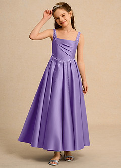 Azazie Mochi Girl Flower Girl Klänningar Klä Balklänning i Matt satäng Plisserad image6