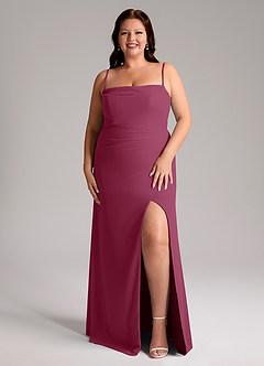 Azazie Leonis Bridesmaid Dresses Mulberry Sheath Strapless Chiffon Convertible Dress image9