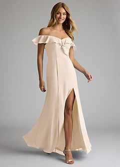 Azazie Sophie Bridesmaid Dresses White Alabaster A-Line Off the Shoulder Chiffon Convertible Dress image4