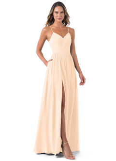 Azazie Cora Bridesmaid Dresses Pearl Pink A-Line Pleated Chiffon Dress image26