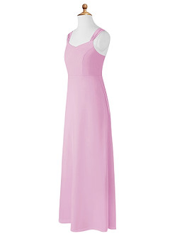Azazie Denice Junior Vestido de Rosa Caramelo de Gasa de Corte en A image10