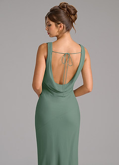Azazie Rylina Bridesmaid Dresses Eucalyptus Mermaid Pleated Chiffon Dress image2
