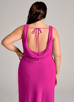Azazie Rylina Bridesmaid Dresses Fuchsia Mermaid Pleated Chiffon Dress image12