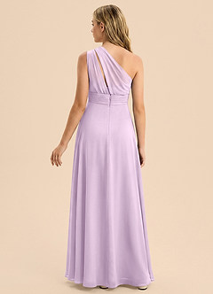 Azazie Skye Junior Frosted Lilac A-Line Pleated Chiffon Dress image2