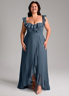Azazie Lyra Bridesmaid Dresses Neptune A-Line Chiffon Convertible Dress image15