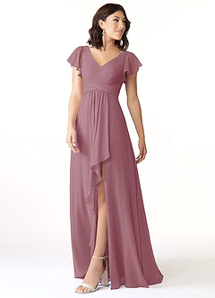 Azazie Omari Bridesmaid Dresses Vintage Mauve A-Line Chiffon Dress image4