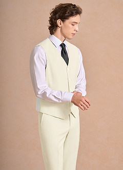 front James 상아 정장 조끼