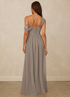 Christian Siriano Bridal for Azazie 1014 Bridesmaid Dresses Taupe A-Line Off the Shoulder Chiffon Dress image3