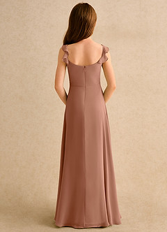 Azazie Puppy Girls Formal Flower Girl Dresses Bronzer A-Line Pleated Chiffon Dress image2