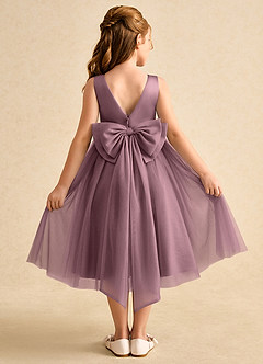 Azazie Winnie Flower Girl Dresses Vintage Mauve Ball-Gown Bow Tulle Dress image1