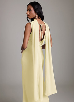 Azazie Linelle Essayer des robes à la maison Robe Sirène en Mousseline de soie Plissée Bourgogne image9