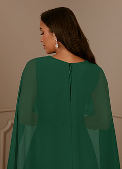 Azazie Isa Mère de la mariée Robes Robe Trapèze en Mousseline de soie Col V plissé Vert Foncé image6