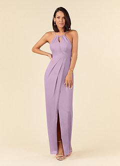 Azazie Hadid Final Sale Wisteria Sheath Pleated Mesh Dress image1