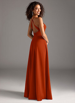 Azazie Davis Bridesmaid Dresses Paprika A-Line Pleated Stretch Crepe Dress image7