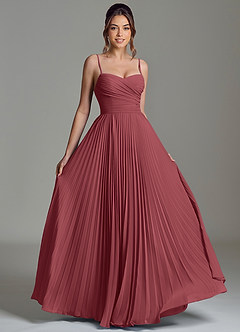 Azazie Catie Bridesmaid Dresses Merlot A-Line Sweetheart Neckline Chiffon Dress image3