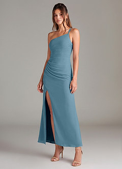 Azazie Eren Abiti da Damigella Abito Sirena in Chiffon Monospalla Bermuda image1