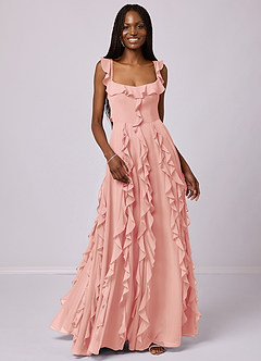 Barbie ♥ Azazie Bridesmaid Dresses Rosette A-Line with Pockets Chiffon Dress image4