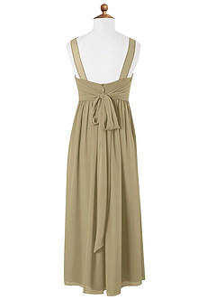 Azazie Kora Junior Moss Green A-Line Pleated Chiffon Dress image6