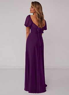 Barbie ♥ Azazie Bridesmaid Dresses Grape A-Line Pleated Chiffon Dress image3