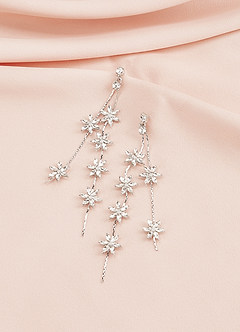 front Orecchini con nappe a forma di fiore di cristallo