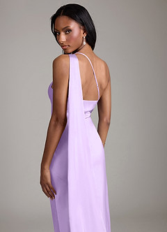 Azazie Galinda Suknie dla druhen Syrena Jedno ramię Satyna elastyczna Do ziemi Sukienka image2