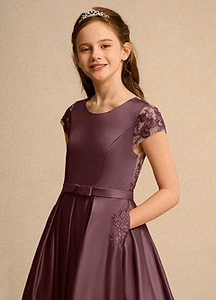 Azazie Bunny Girls Formal Robe Demoiselle D'honneur Fillette Robe Robe de bal en Dentelle Sangria image4