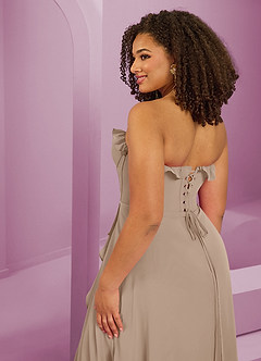 Barbie ♥ Azazie Bridesmaid Dresses Taupe A-Line Sweetheart Neckline Chiffon Dress image9