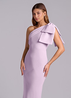 Azazie Yuanna 신부 들러리 드레스 인어 한쪽 어깨 쉬폰 바닥 길이 드레스 image7