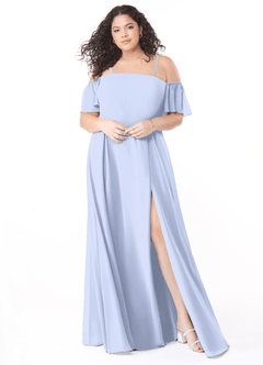 Azazie Sue Bridesmaid Dresses Ice A-Line Off the Shoulder Chiffon Convertible Dress image6