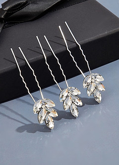 front Dewdrop Crystal Hairpin Set