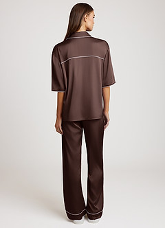 front Ensamble de Pyjama Manches Courtes en Satin