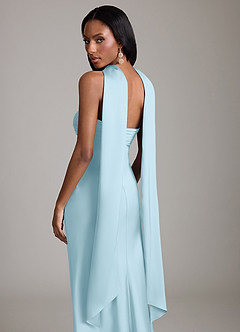 Azazie Saylor Brudtärnklänningar Klä av Sjöjungfru i Stretch Satin Axelbandslös Himmelsblå image7