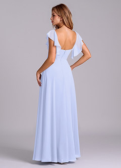 Azazie Leilani Robes de demoiselle d'honneur Robe Trapèze en Mousseline de soie Plissée Lavande image6