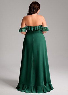 Azazie Lyra Bridesmaid Dresses Emerald A-Line Chiffon Convertible Dress image12