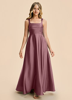 Azazie Azaria Junior A-Linie Plissee Stretch-Satin Kleid Amethyst image5