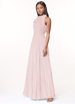 Azazie Cailyn Bridesmaid Dresses A-Line Pleated Chiffon Floor-Length Dress image2