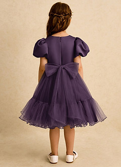 Azazie Cocoa Abiti da Ragazza di Fiori Abito Principessa in Tulle Plissettato Prugna image6