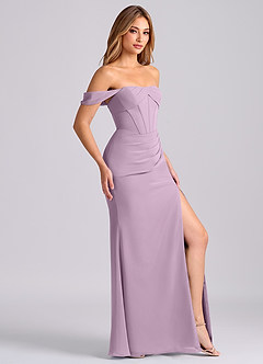 Azazie Joanne Final Sale Wisteria Mermaid Off the Shoulder Chiffon Dress image4