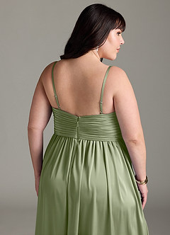 Azazie Alia Robes à essayer chez vous Robe Trapèze en Satin extensible Plissé Noir image15