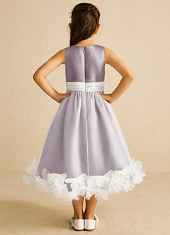 Azazie Stardust Blumenmädchenkleider A-Linie ärmellos Organza Kleid Dämmerung image4