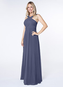 Azazie Kaleigh Bridesmaid Dresses Stormy A-Line Pleated Chiffon Dress image3