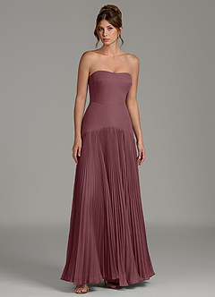 Azazie Yuliana Bridesmaid Dresses Sangria A-Line Strapless Chiffon Dress image7