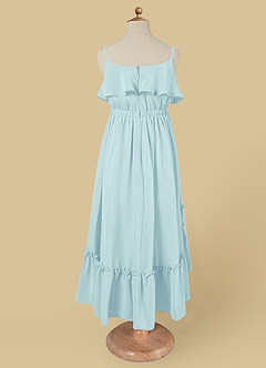 Azazie Karmen Flower Girl Dresses Sea Glass A-Line Ruched Chiffon Dress image7