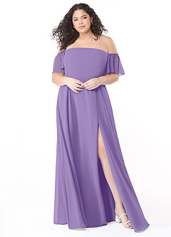 Azazie Sue Jurken voor bruidsmeisjes Converteerbaar Jurk van Chiffon met A-Lijn Off the Shoulder Tahiti image11