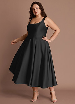 Olivia Black Pleated Midi Dress image8