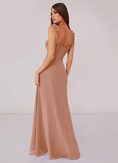 Barbie ♥ Azazie Bridesmaid Dresses Champagne Rose A-Line Sweetheart Neckline Chiffon Dress image2