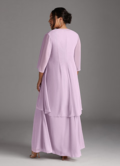 Azazie Manuella Mother of the Bride Dresses Frosted Lilac A-Line V-Neck Pleated Chiffon Dress image15