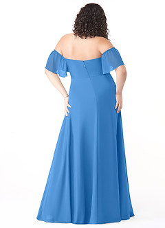 Azazie Sue Bridesmaid Dresses Blue Jay A-Line Off the Shoulder Chiffon Convertible Dress image8